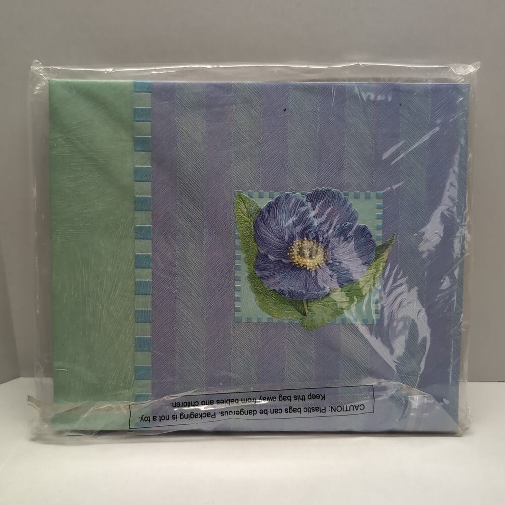 K & Company 8.5 x 8.5 Scrapbook Album Poppy Striped Top Loading Purple Green